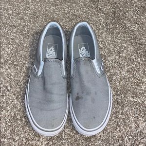 grey slip on vans